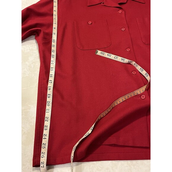 Pendleton Shacket Button Up Shirt 100% Virgin Wool Sz L Red Missing Button - Picture 8 of 10